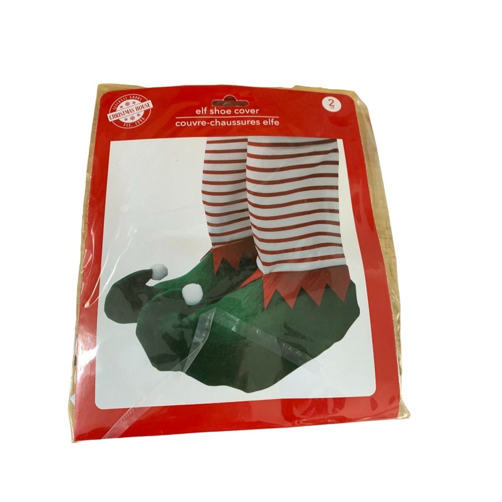 New Christmas House Elf Shoe Cover 2 count OSFM Green